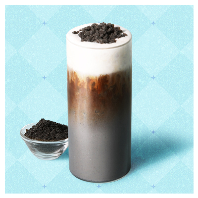 Iced Black Sesame Crumble Cream Latte